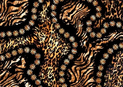 Abstract exotic leopard skin texture Stock Illustration