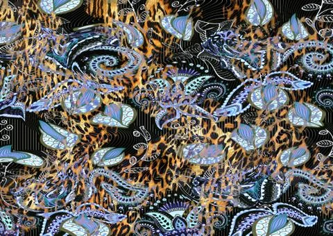 Abstract exotic leopard skin texture Stock Illustration