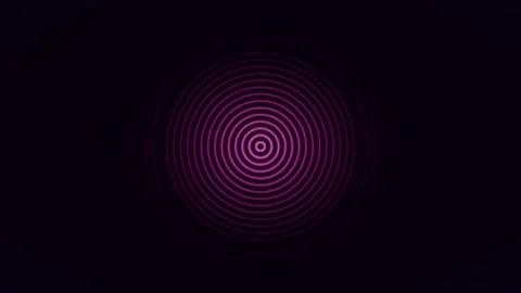 Abstract expanding ripple effect: Neon magenta sound waves visualization on.. Stock Footage 336836795