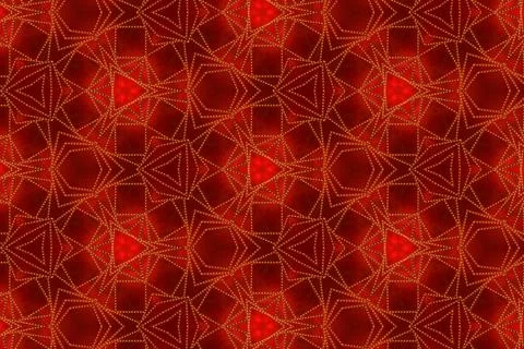 Abstract expensive red background with geometric yellow mosaic pattern. Stock Photos