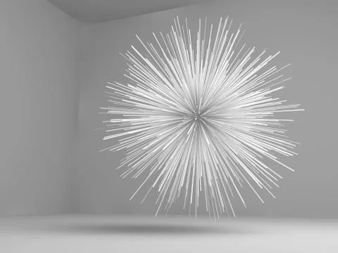 Abstract exploded star shaped white object Stock Illustration