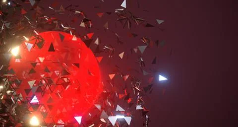 Abstract Exploding Metal Sphere With Glowing Core 3D Rendering Stock Illustration