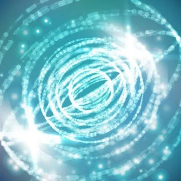 Abstract Exploding Sphere. Glowing Points And Dots. Shiny Dots With glowing Stock Illustration