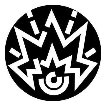 Abstract exploding star icon black background graphic 스톡 일러스트