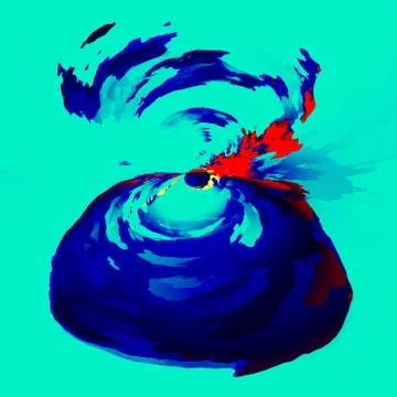 Abstract exploding volcano. Art illustration background. Graphic design element. Stock Illustration