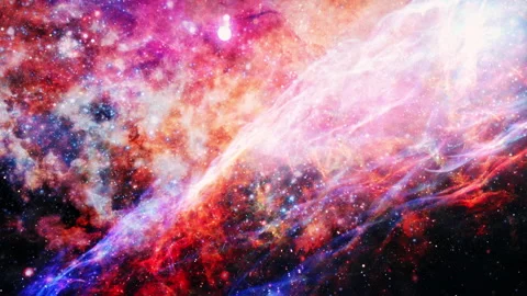 Abstract exploration through outer space towards galaxy Stock Footage 171051313