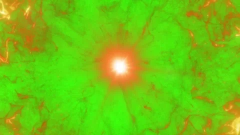 Abstract explosion of bright orange and yellow light with glowing particles Stock Footage 345627730