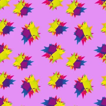 Abstract explosion of color, seamless pattern of geometric shapes,, イラスト素材
