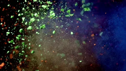 Abstract explosion of colored powders Stock Footage 159312764