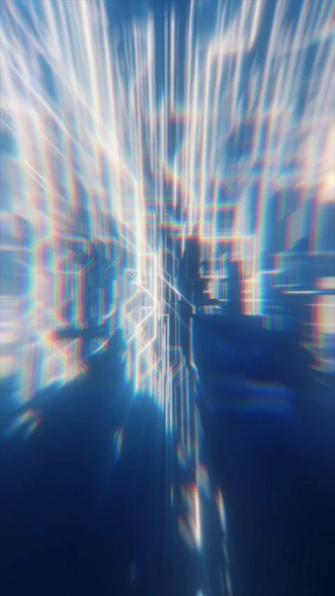 Abstract explosion of colorful light rays and digital grid lines creating a.. Stock Footage 319561988