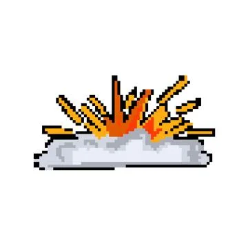 Abstract explosion effect pixel art vector illustration Illustrazione stock