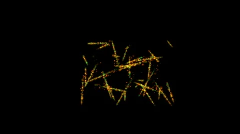 Abstract explosion fire fireworks spark particle plankton worms microbe line. Video stock 953692