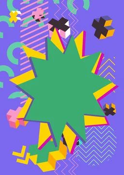 Abstract explosion geometric shapes background. Simple busy vibrant colors .. Illustrazione stock