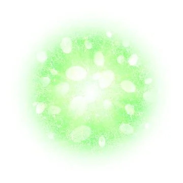 Abstract explosion with green dust elements. Stock Illustration