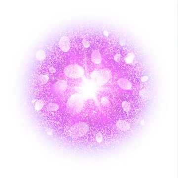 Abstract explosion with magenta dust elements. Stock Illustration