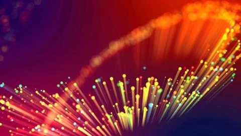 Abstract explosion of multicolored shiny particles or light rays like laser show Stock Illustration
