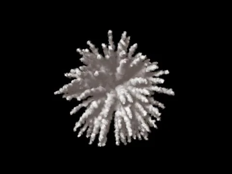 Abstract explosion of particles. Isolated on black background. Digital illu.. Stock Illustration