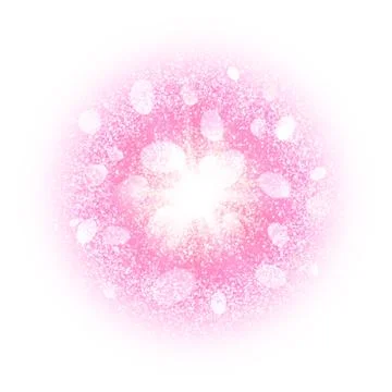 Abstract explosion with pink dust elements. Stock Illustration