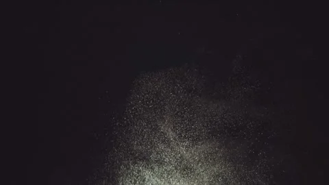Abstract explosion of small white particles against a dark black background.. Video stock 337404087