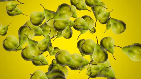 Abstract explosion with various of pears flying in different directions Stock Footage 236553481