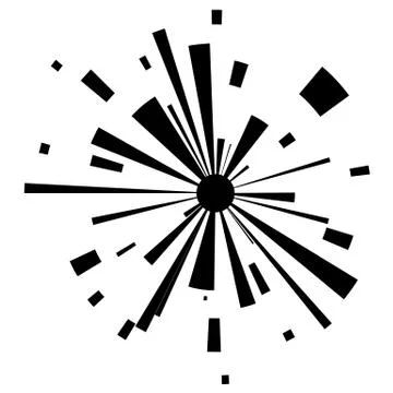 Abstract explosion on white background. Vector illustration. Illustrazione stock