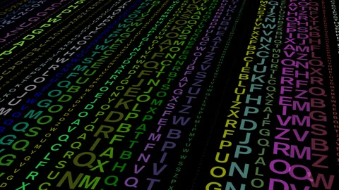 Abstract expression dynamic composition of random text and typography patterns Video stock 252265208