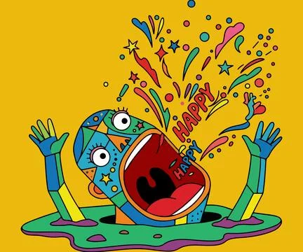 Abstract Expression of Joy Stock Illustration