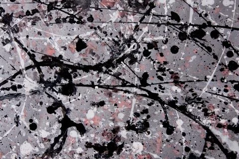 Abstract expressionism pattern. Style of drip painting. Black, Red and white  库存照片
