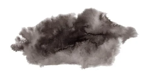 Abstract expressive black ink or watercolor stain Stock Illustration