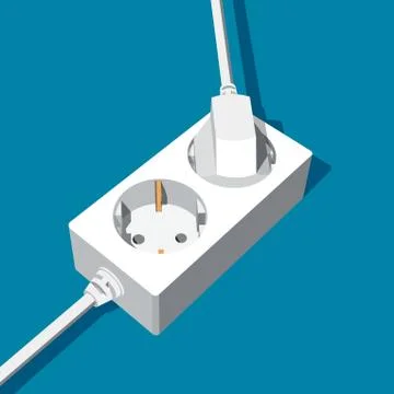 Abstract extension power socket with two inputs Stock Illustration