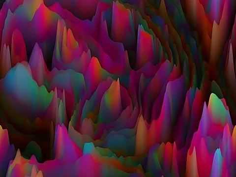 Abstract  Extraterrestrial Mountain Range Pattern -  Seamless Background Stock Illustration