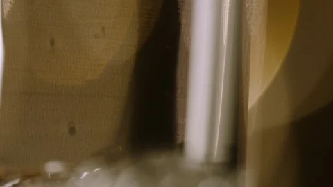 Abstract Extreme Close Up Macro Shot of Water Filling a Glass Video stock 129393296