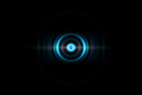 Abstract eye blue light effect with sound waves oscillating background Stock Illustration