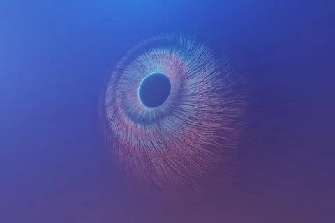 Abstract eye. Centric motion of star trails. Starburst dynamic lines or rays. Stockillustratie