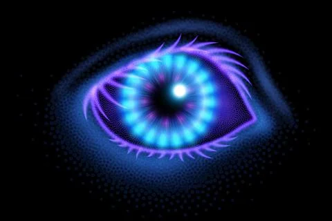 Abstract eye, composed from light particles. Vector illustration. Stock Illustration
