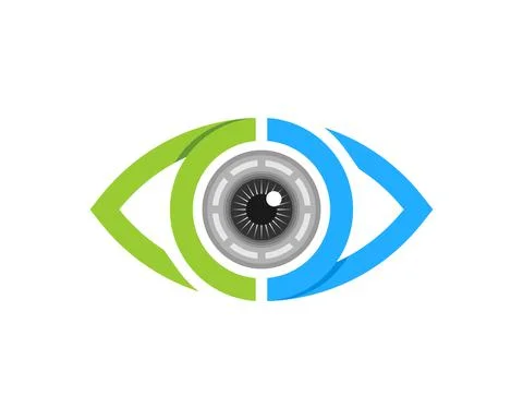 Abstract eye with eye lens inside Stock Illustration