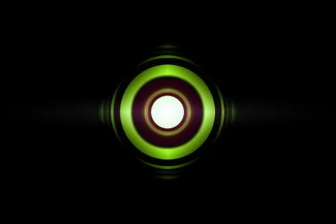 Abstract eye green light effect with sound waves oscillating background Stock Illustration