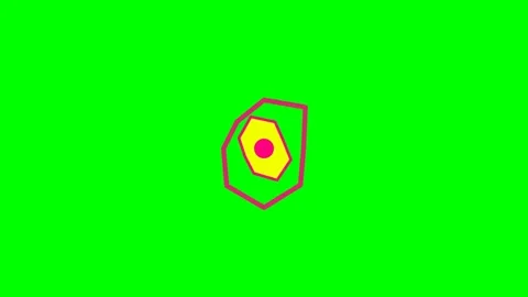Abstract eye symbol rendered with neon pink outline on a vibrant green field Stock Footage 340900516