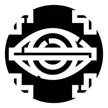 Abstract eye vision within a geometric labyrinth symbol Stock Illustration
