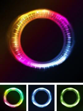 Abstract eyes iris or neon light Stock Illustration