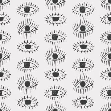 Abstract eyes seamless pattern. Stock Illustration