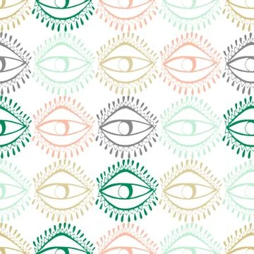 Abstract eyes seamless pattern. Stock Illustration