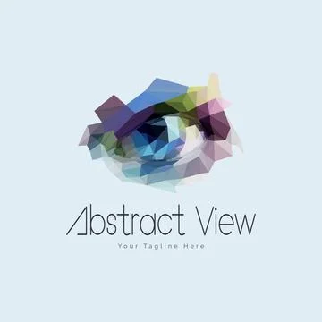 Abstract Eyes View mosaic logo template design Stock Illustration