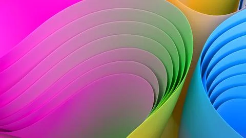 The abstract fabric background in the 3D render creates a sense of depth an.. Stock Illustration
