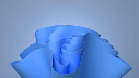 An abstract fabric flower in 3D render looks three-dimensional and dynamic. Stock Illustration