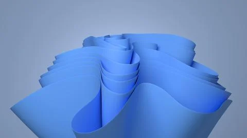 An abstract fabric flower in 3D render looks three-dimensional and dynamic. Stock Illustration