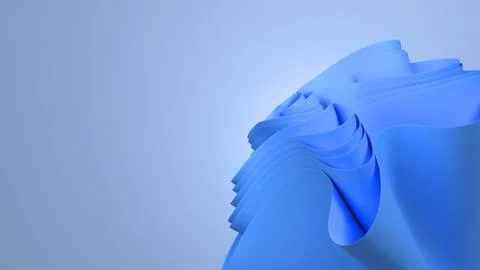 An abstract fabric flower in 3D render looks three-dimensional and dynamic. Stock Illustration