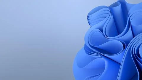 An abstract fabric flower in 3D render looks three-dimensional and dynamic. Stock Illustration