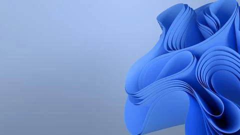An abstract fabric flower in 3D render looks three-dimensional and dynamic. Stock Illustration