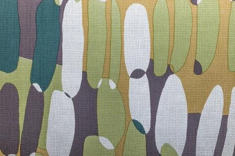 Abstract fabric pattern with organic shapes and earthy tones Stock Photos